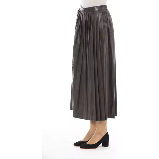 Alpha Studio Pleated Finesse Faux Leather Skirt brown-polyethylene-skirt product-23543-51633544-a15e6071-8a7.webp