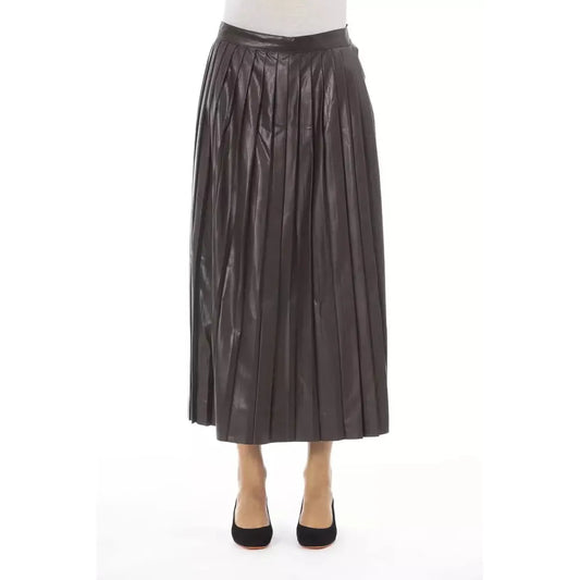Alpha Studio Pleated Finesse Faux Leather Skirt brown-polyethylene-skirt product-23543-590172067-4a965e50-660.webp