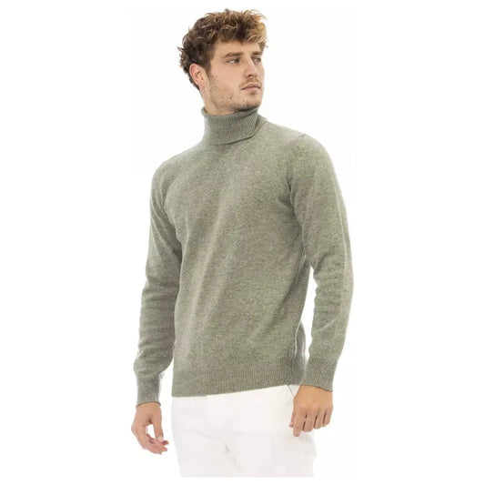 Alpha Studio Chic Turtleneck Woolen Sweater in Lush Green green-wool-sweater