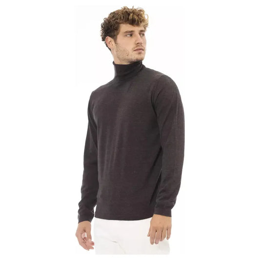 Alpha Studio Elegant Turtleneck Sweater in Rich Brown brown-cotton-sweater-3 product-23572-1313718135-1-3184ec91-5bd.webp