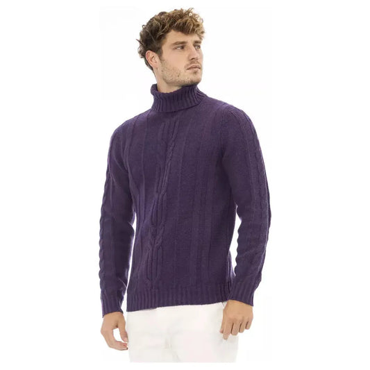 Alpha Studio Elegant Purple Turtleneck Sweater for Men purple-merino-wool-sweater product-23573-112621702-1-044d9df3-4d4.webp
