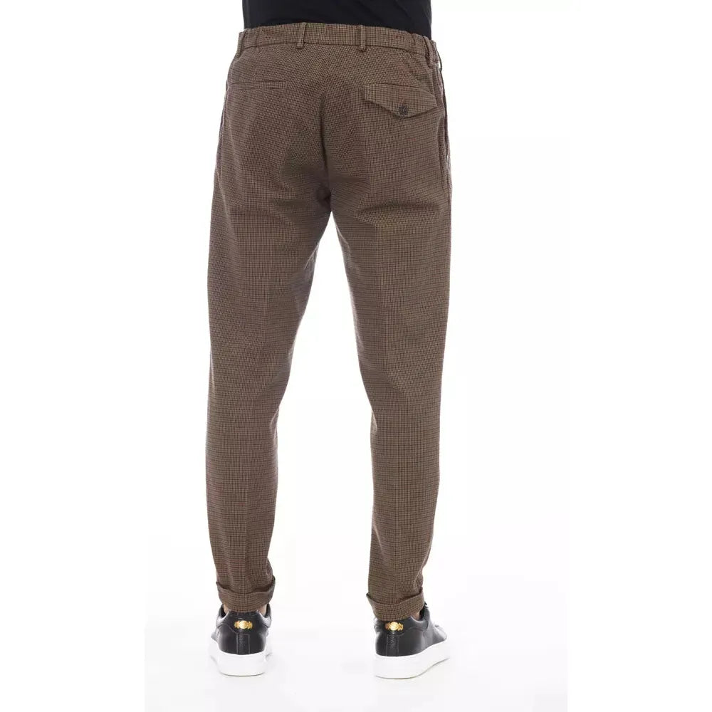 Distretto12 Elegant Brown Cotton Blend Trousers brown-cotton-jeans-pant-9