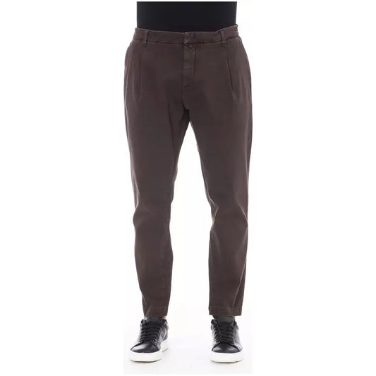 Distretto12 Chic Brown Cotton Blend Trousers brown-cotton-jeans-pant-2