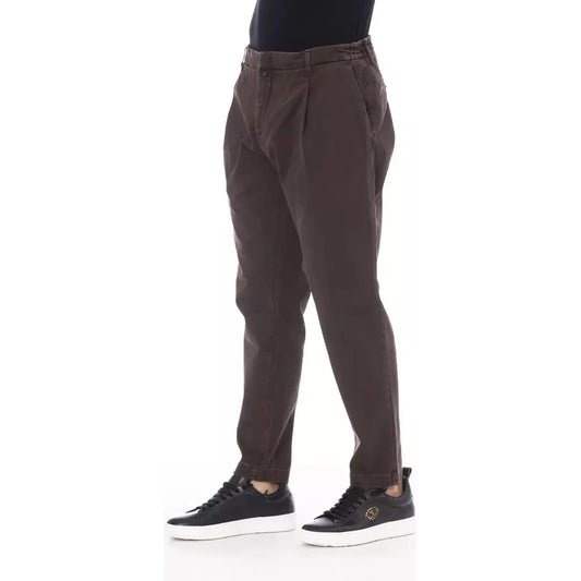 Distretto12 Chic Brown Cotton Blend Trousers brown-cotton-jeans-pant-2