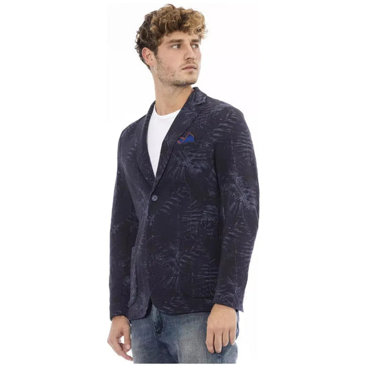 Distretto12 Sleek Blue Cotton Blend Fabric Jacket blue-cotton-blazer-3