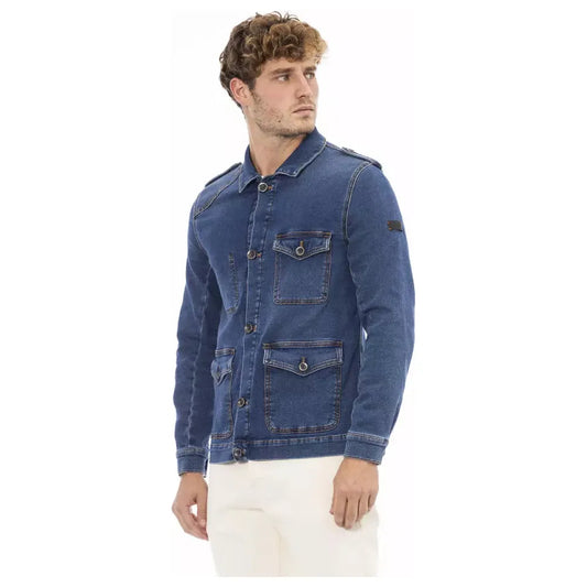 Distretto12Sleek Blue Jacket with Backpack Braces & HoodMcRichard Designer Brands£119.00