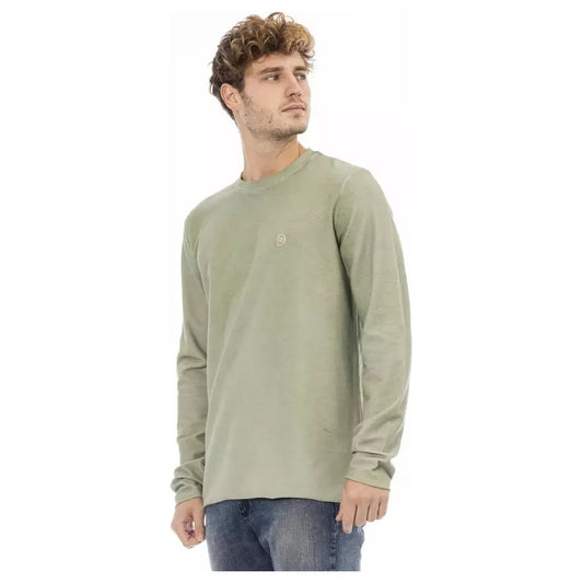 Distretto12 Chic Green Crew Neck Sweater with Embroidered Logo green-cotton-sweater-5 product-23647-2103041272-a391cb8b-9fd.webp