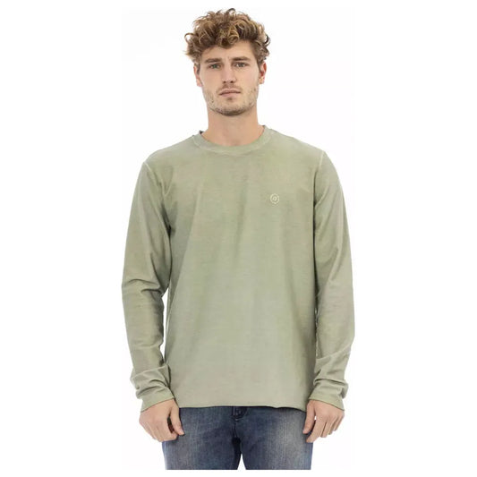 Distretto12 Chic Green Crew Neck Sweater with Embroidered Logo green-cotton-sweater-5 product-23647-746729679-4f550b51-5cd.webp