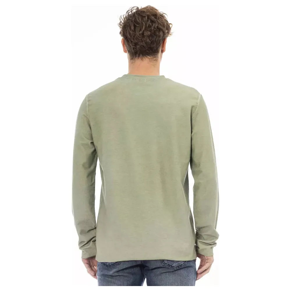 Distretto12 Chic Green Crew Neck Sweater with Embroidered Logo green-cotton-sweater-5 product-23647-969507056-5cf7502f-d06.webp