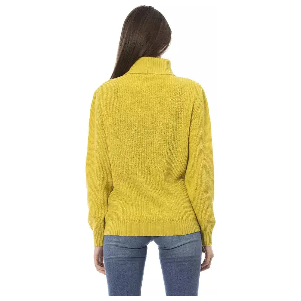 Baldinini Trend Elegant Yellow Turtleneck Sweater yellow-wool-sweater-2