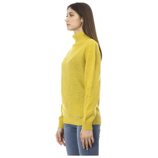 Baldinini Trend Elegant Yellow Turtleneck Sweater yellow-wool-sweater-2
