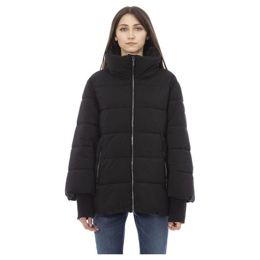 Baldinini Trend Chic Monogrammed Short Down Jacket black-polyamide-jackets-coat-2
