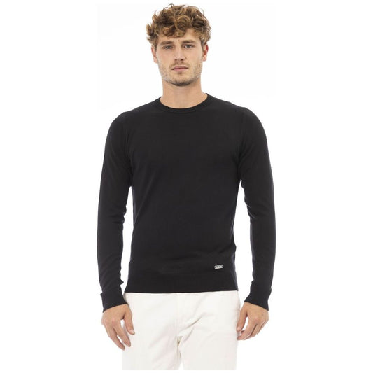 Baldinini Trend Elegant Black Crew Neck Cashmere Sweater black-modal-sweater-2
