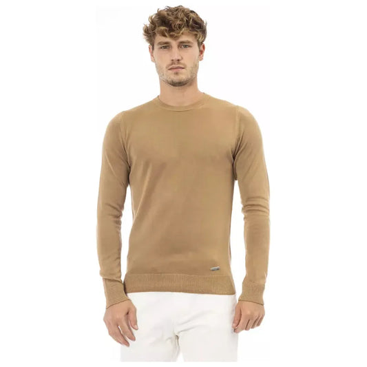 Baldinini Trend Beige Modal-Cashmere Crew Neck Sweater beige-modal-sweater