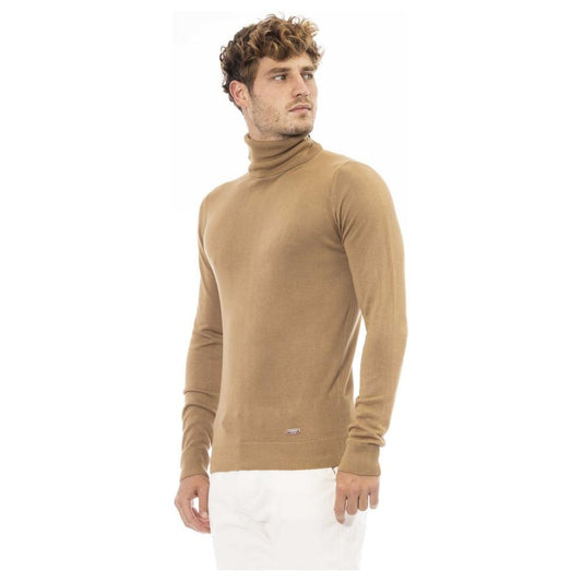 Baldinini Trend Beige Modal-Cashmere Turtleneck Sweater beige-modal-sweater-2 product-23674-1589069395-1a1ebb3b-0a8.jpg