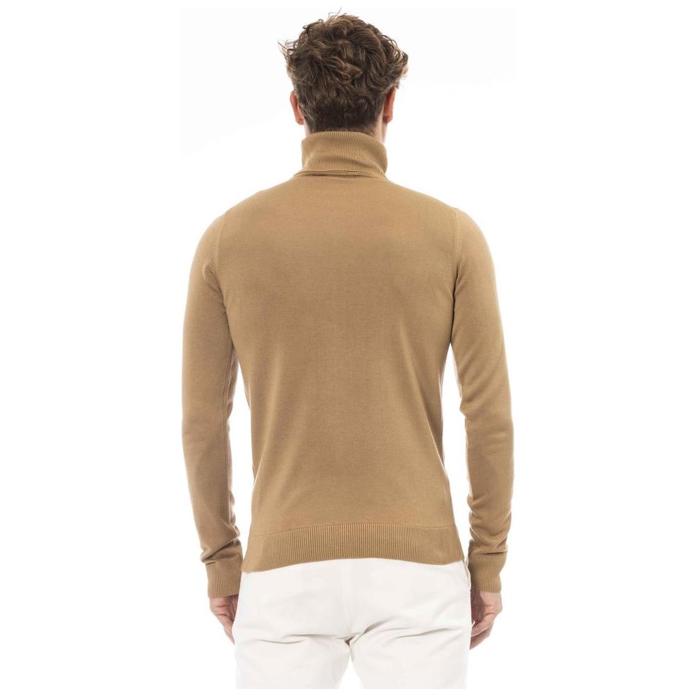 Baldinini Trend Beige Modal-Cashmere Turtleneck Sweater beige-modal-sweater-2