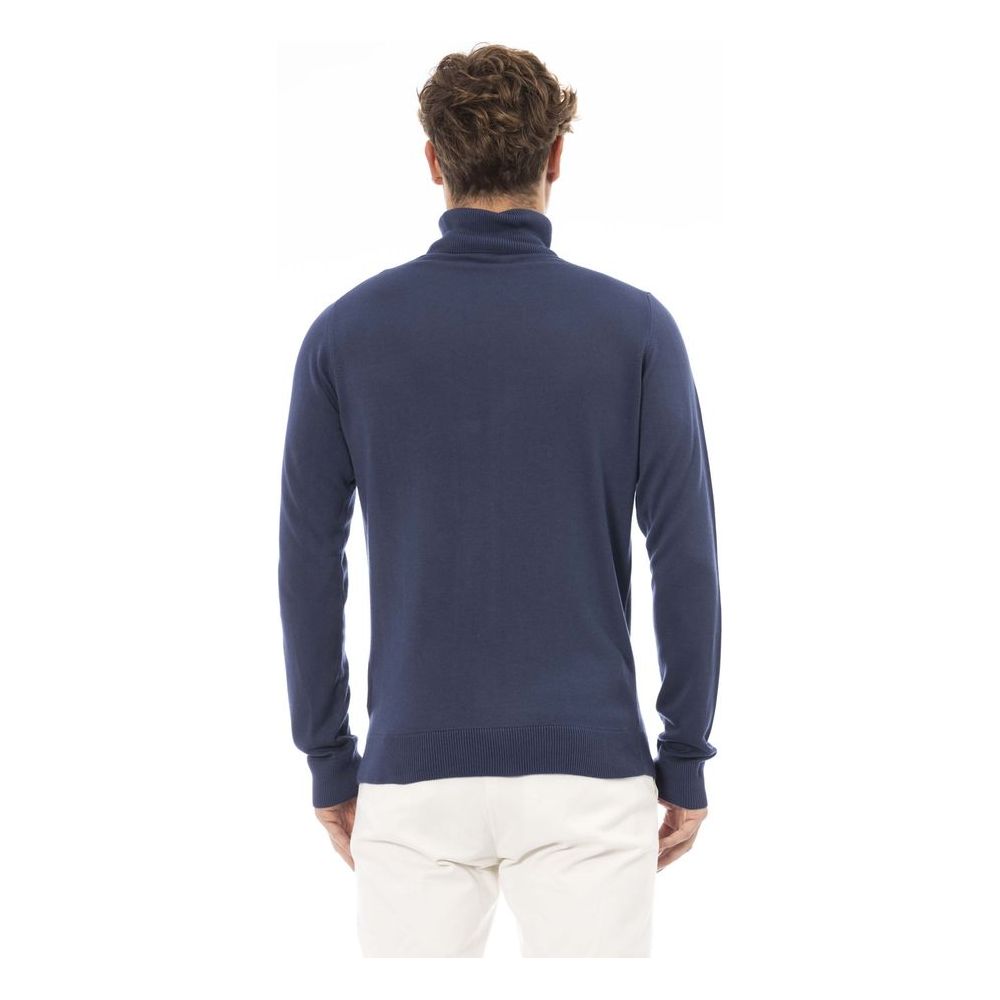Baldinini Trend Chic Turtleneck Sweater in Blue - Modal & Cashmere Blend blue-modal-sweater-3