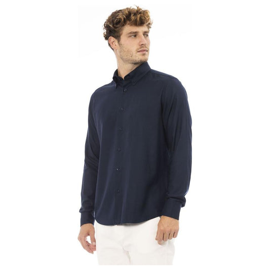 Baldinini Trend Elegant Blue Cotton Button-Down Shirt blue-cotton-shirt-10 product-23686-1098587476-972f7d19-5c1.jpg