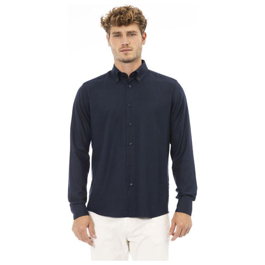 Baldinini Trend Elegant Blue Cotton Button-Down Shirt blue-cotton-shirt-10 product-23686-1795401191-ca7000d9-464.jpg