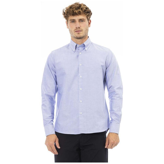 Baldinini Trend Sleek Cotton Blend Shirt blue-cotton-shirt-19