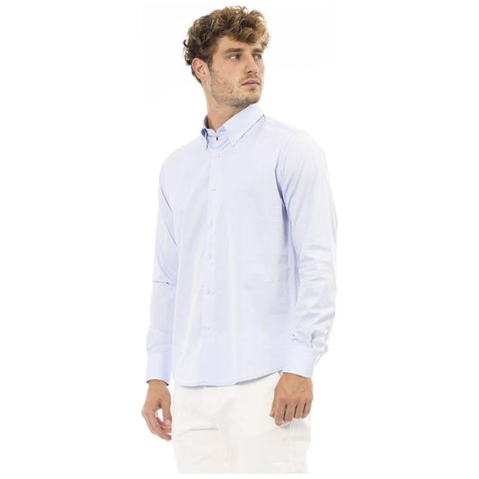 Baldinini Trend Elegant Light Blue Italian Shirt light-blue-cotton-shirt-21