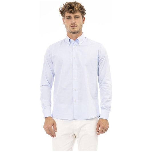 Baldinini Trend Elegant Light Blue Italian Shirt light-blue-cotton-shirt-21