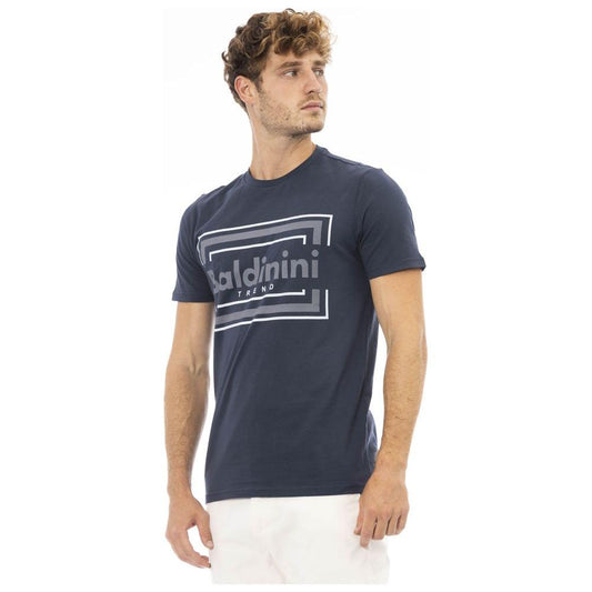 Baldinini Trend Elegant Blue Cotton Tee with Chic Front Print blue-cotton-t-shirt-12 product-23707-1441465684-a5309b12-226.jpg