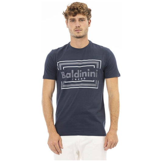 Baldinini Trend Elegant Blue Cotton Tee with Chic Front Print blue-cotton-t-shirt-12 product-23707-2111667328-c7d13e27-22a.jpg