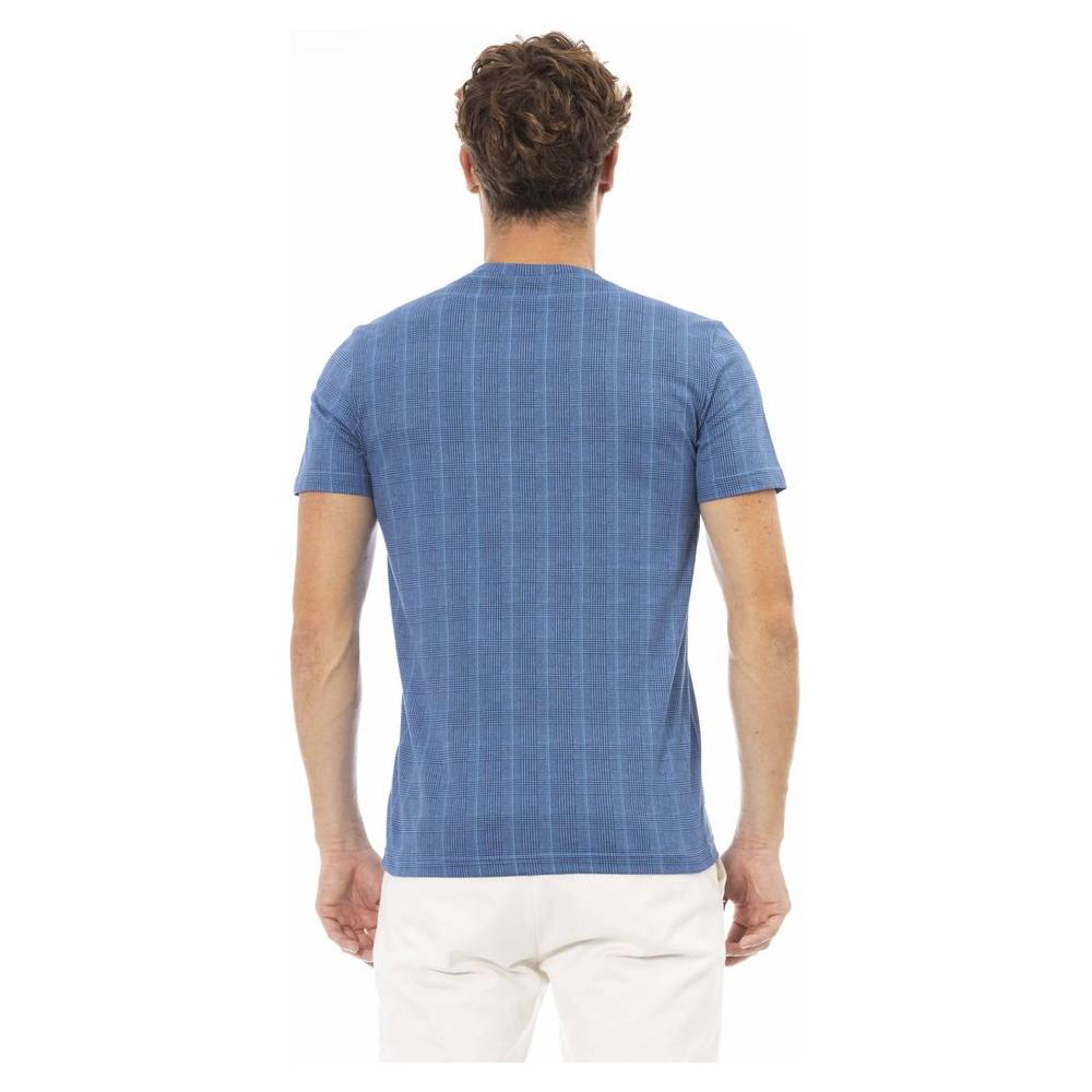 Baldinini Trend Elegant Short Sleeve Round Neck Tee blue-cotton-t-shirt-11