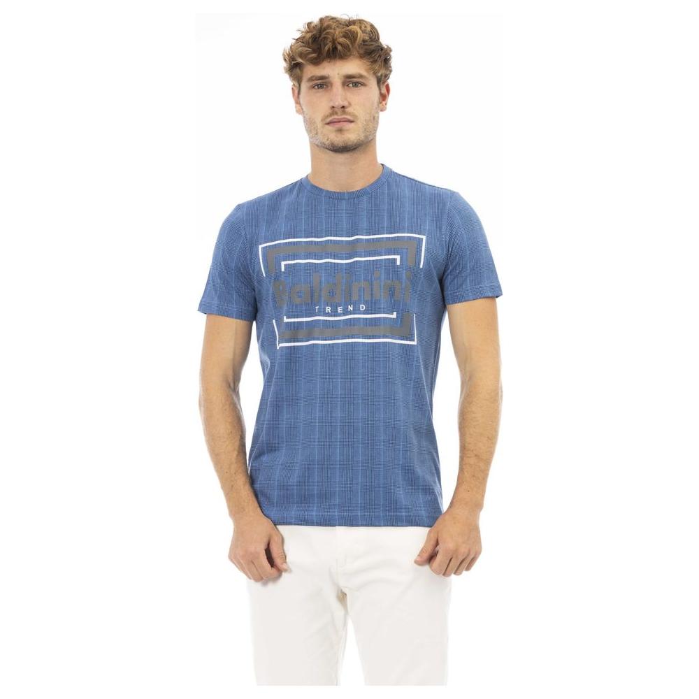 Baldinini Trend Elegant Short Sleeve Round Neck Tee blue-cotton-t-shirt-11