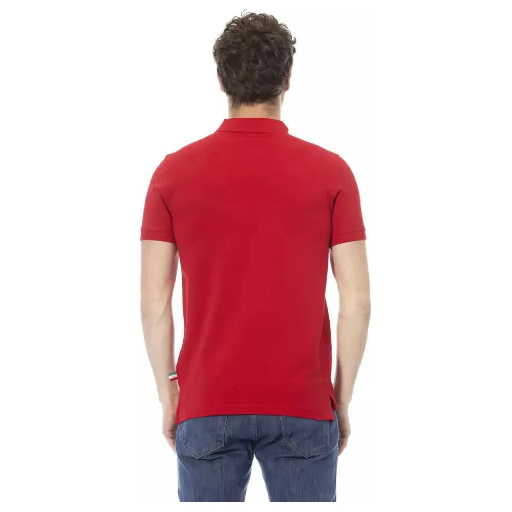 Baldinini Trend Elegant Red Cotton Polo with Chic Embroidery red-cotton-polo-shirt-2
