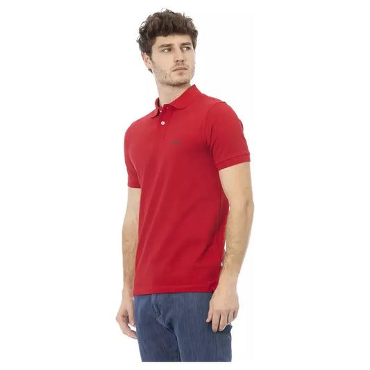 Baldinini Trend Elegant Red Cotton Polo with Chic Embroidery red-cotton-polo-shirt-2