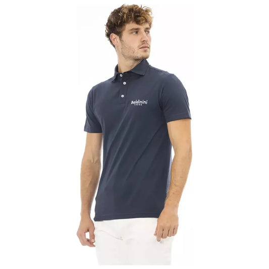 Baldinini Trend Elegant Blue Cotton Polo with Embroidered Logo blue-cotton-polo-shirt-5