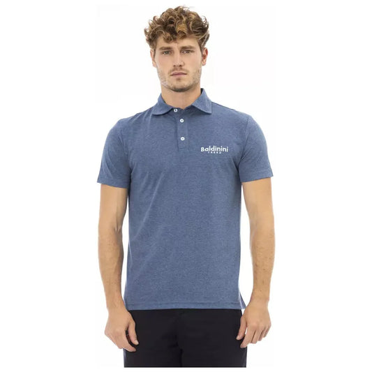 Baldinini Trend Elegant Embroidered Logo Cotton Polo blue-cotton-polo-shirt-4