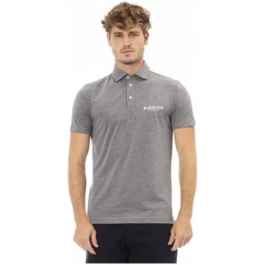 Baldinini Trend Refined Gray Cotton Polo with Embroidered Logo gray-cotton-polo-shirt-5