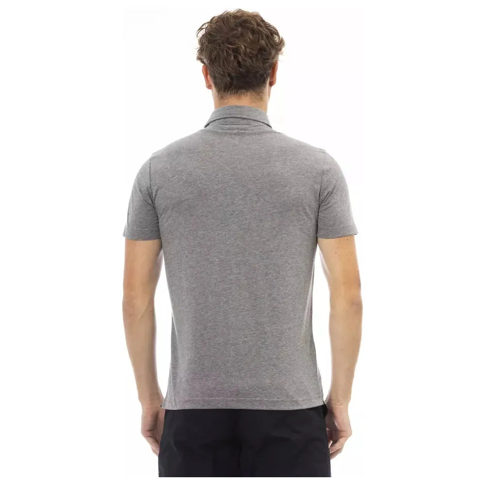 Baldinini Trend Refined Gray Cotton Polo with Embroidered Logo gray-cotton-polo-shirt-5