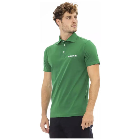 Baldinini Trend Chic Green Cotton Polo with Embroidered Logo green-cotton-polo-shirt-1