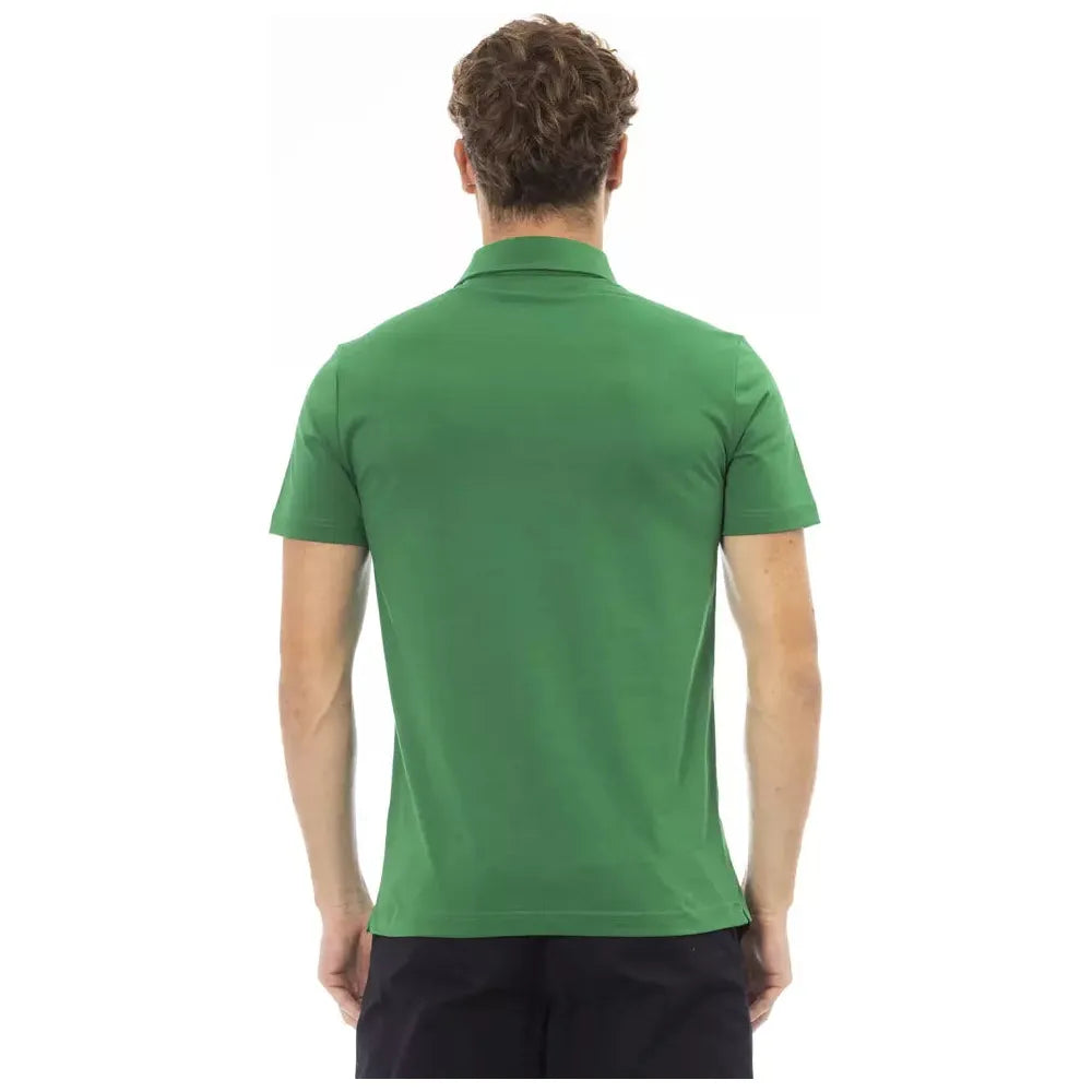Baldinini Trend Chic Green Cotton Polo with Embroidered Logo green-cotton-polo-shirt-1