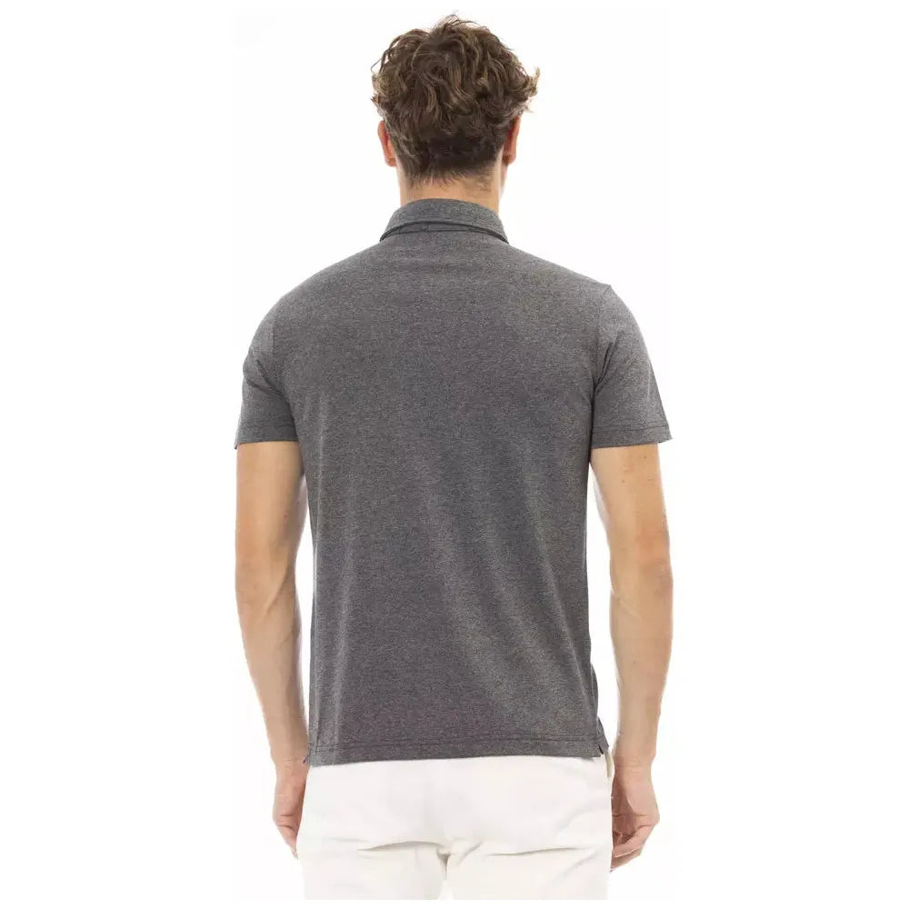 Baldinini Trend Chic Gray Embroidered Logo Polo Shirt gray-cotton-polo-shirt-2