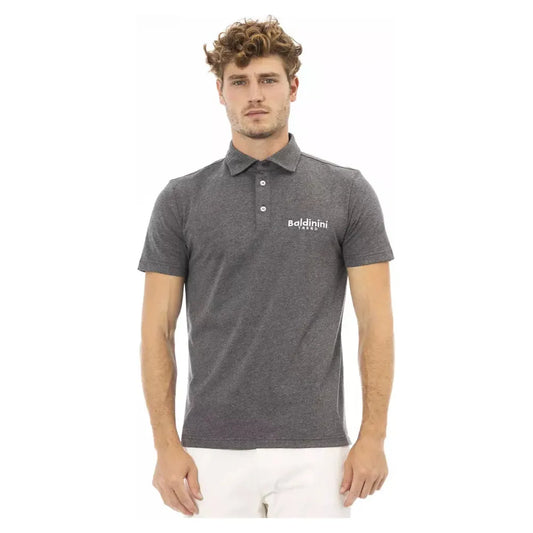 Baldinini Trend Chic Gray Embroidered Logo Polo Shirt gray-cotton-polo-shirt-2