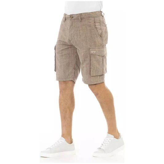 Baldinini Trend Chic Non-Uniform Brown Cargo Shorts brown-cotton-short-2