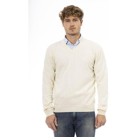 Sergio Tacchini Elegant V-Neck Wool Sweater - Refined Comfort Awaits white-wool-sweater-1 product-23786-1122287893-a9836859-b2e.jpg