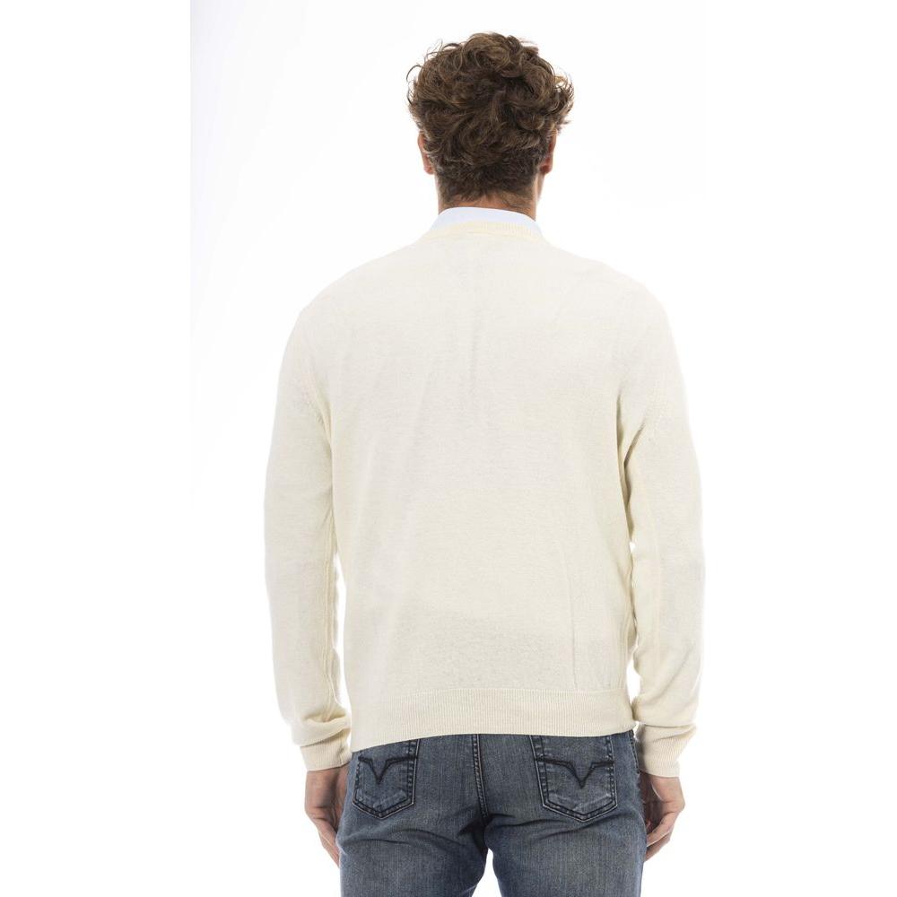 Sergio Tacchini Elegant V-Neck Wool Sweater - Refined Comfort Awaits white-wool-sweater-1 product-23786-1139776964-1c0694f5-611.jpg