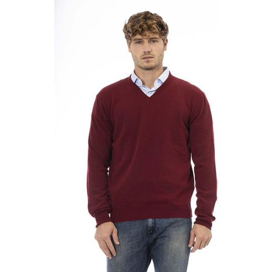 Sergio Tacchini Classic Burgundy Wool V-Neck Sweater burgundy-wool-sweater product-23787-1043573404-630c6aed-d79.jpg