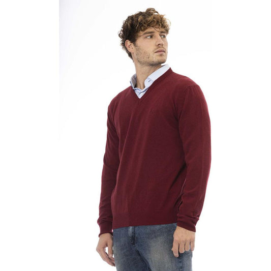 Sergio Tacchini Classic Burgundy Wool V-Neck Sweater burgundy-wool-sweater product-23787-316128886-cadc51b9-130.jpg