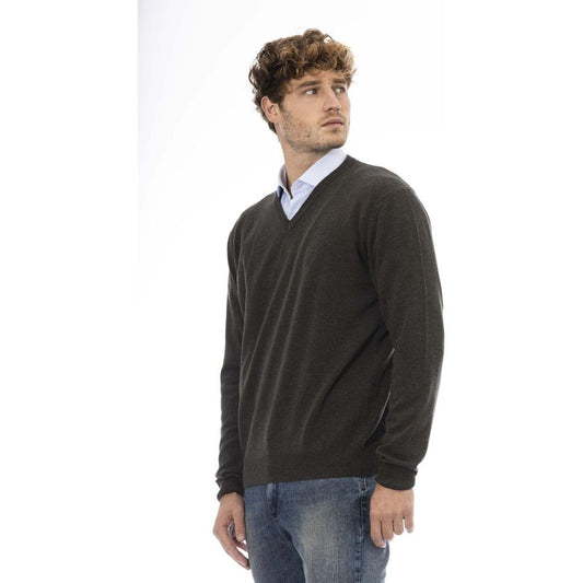 Sergio Tacchini Classic Green V-Neck Wool Sweater green-wool-sweater-7 product-23793-76954613-6dcafa5c-85d.jpg