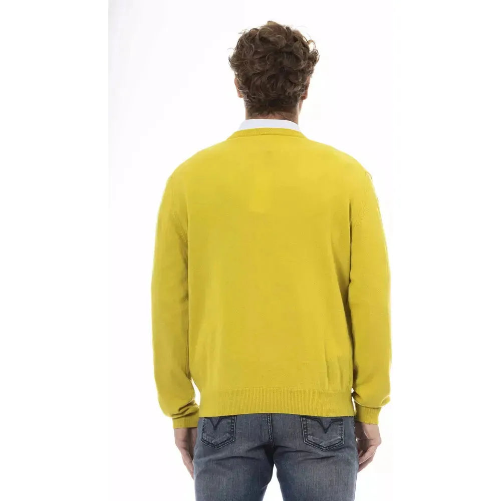 Sergio Tacchini Chic V-Neck Wool Sweater in Sunshine Yellow yellow-wool-sweater-3