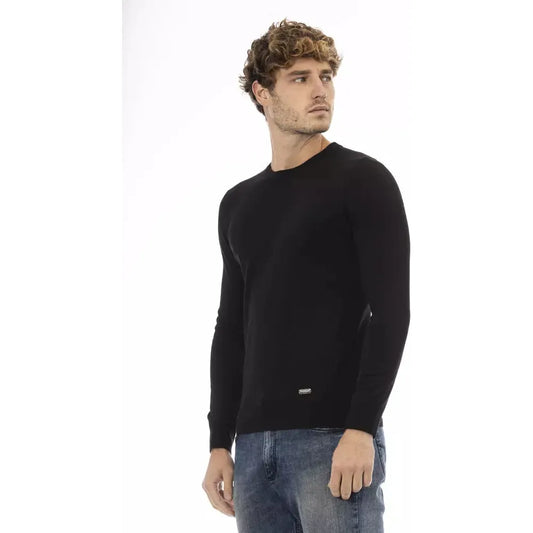 Baldinini Trend Elegant Crew Neck Wool-Blend Sweater black-wool-sweater-12