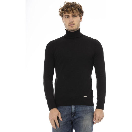 Baldinini Trend Elegant Turtleneck Sweater with Monogram Detail black-wool-sweater-16 product-23807-1121411843-1-9c0de3ea-37f.jpg