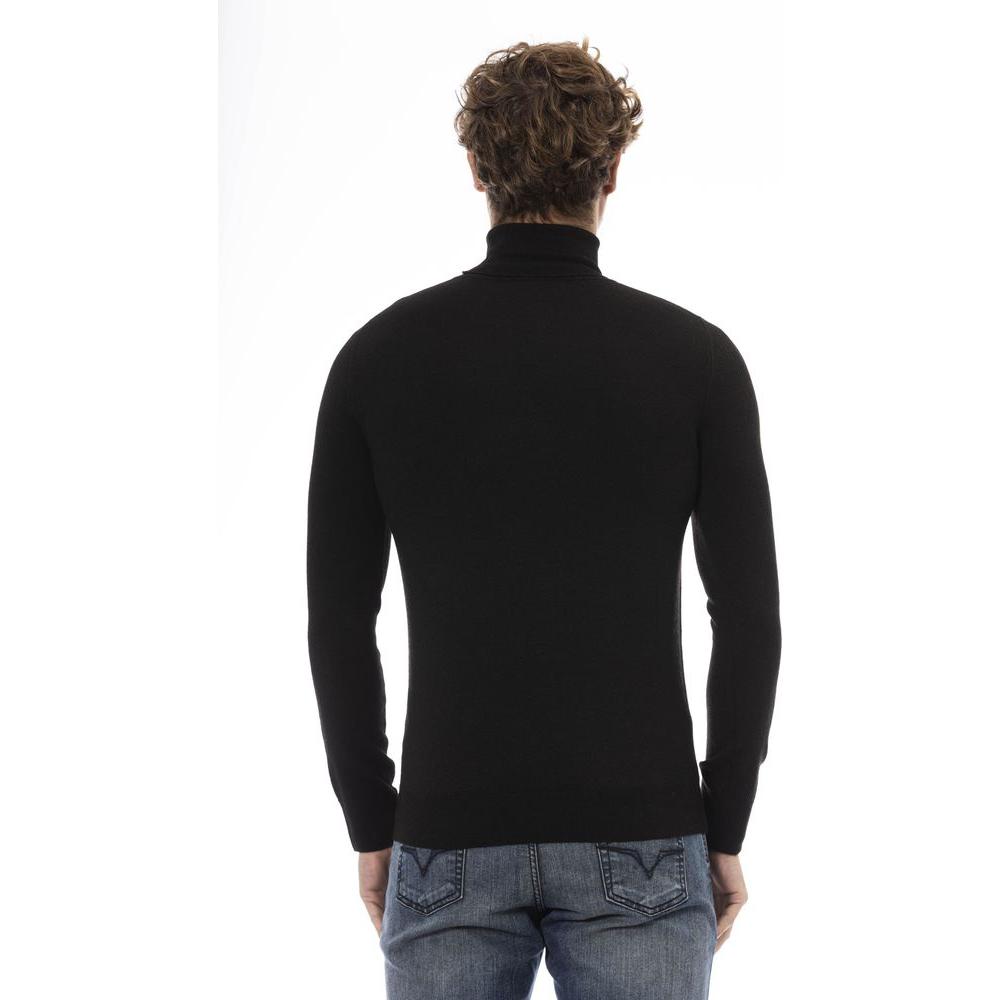 Baldinini Trend Elegant Turtleneck Sweater with Monogram Detail black-wool-sweater-16